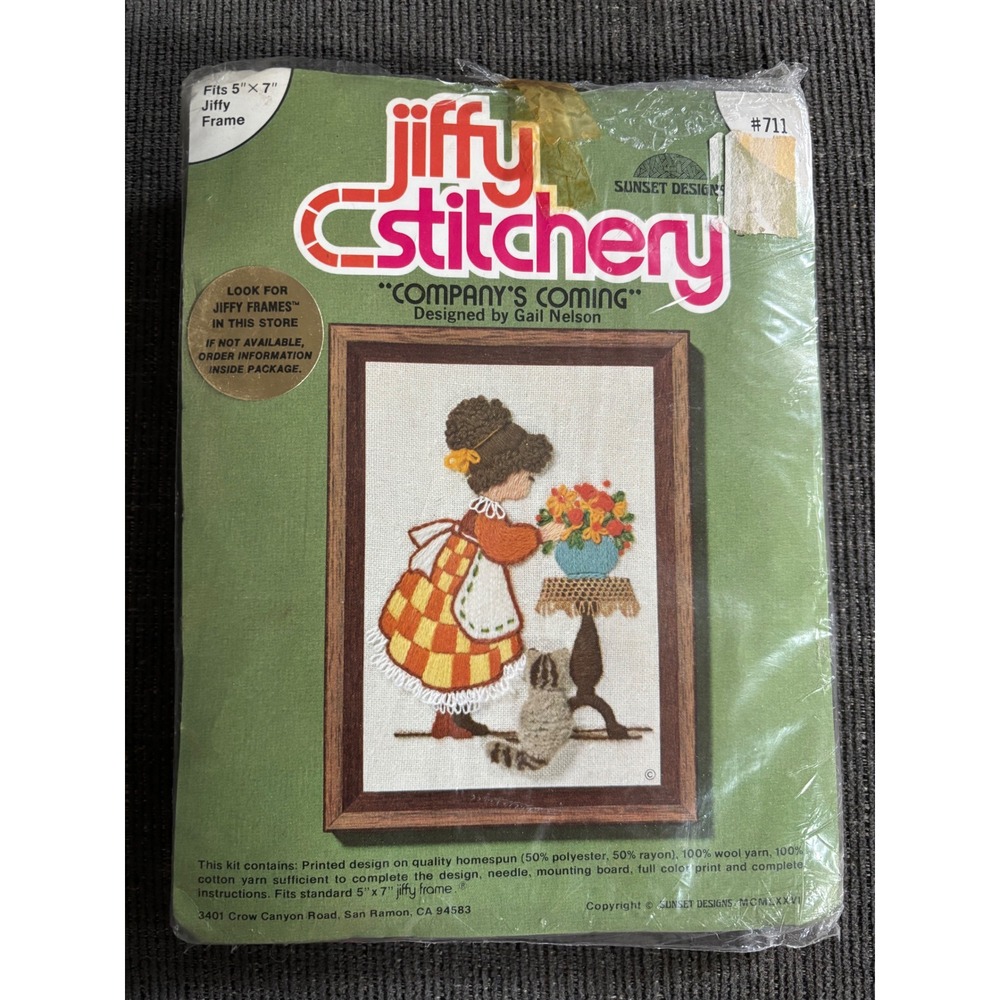 New VTG Jiffy Stitchery "Company's‎ Coming" Needlepoint Kit